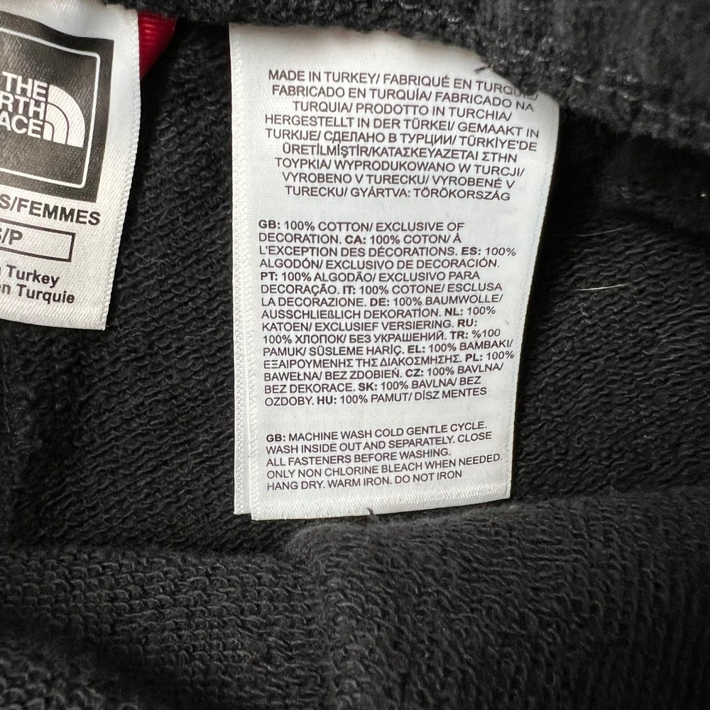 The North Face Womens Size S P Black Sweat Shorts Logo Drawstring Waist Lounge - Picture 6 of 12